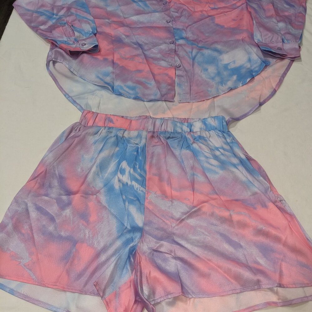 GOOD TIME USA Pastel Colors Pajama Top and Shorts Set Style 26289-S-XL NWT